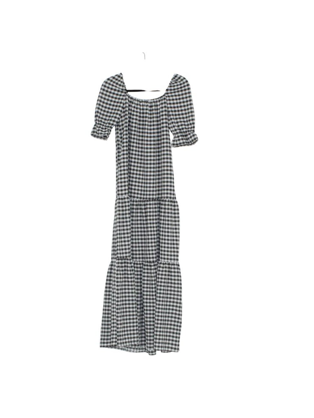 NEW ASOS Design Black & White Gingham Tiered Maxi Dress Women Size  4 Tall